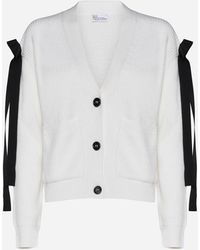 RED Valentino - Bow-detail Wool-blend Cardigan - Lyst