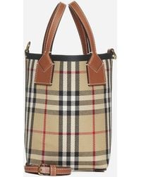 Burberry - London Mini Check Canvas & Leather Tote - Lyst