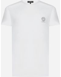 Versace - Graphic-print Crewneck Stretch-cotton T-shirt X - Lyst