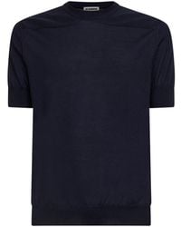 Jil Sander - Wool Knit Short-Sleeved Sweater - Lyst