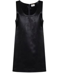 Saint Laurent - Satin Cassandre Sheath Mini Dress - Lyst