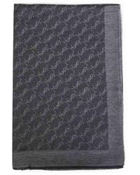 Saint Laurent - And Dark Cashmere And Silk Jacquard Cassandre Scarf - Lyst