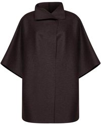 Harris Wharf London - Burgundy Felted Wool Kimono Mantle - Lyst