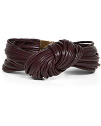Bottega Veneta - Dark Barolo Leather Knot Bracelet - Lyst