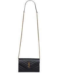 Saint Laurent - Cassandre Classic Envelope Clutch With Chain Shoulde Strap - Lyst