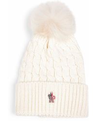 Moncler - Ivory Virgin Wool Hat With Pompom - Lyst
