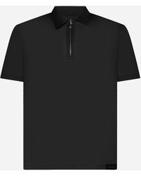 Low Brand - Zip-up Cotton Polo Shirt - Lyst