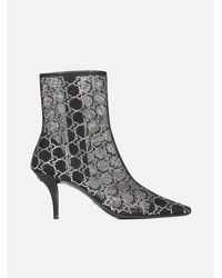 Gucci - Tom Crystal-embellished Mesh Heeled Ankle Boots - Lyst