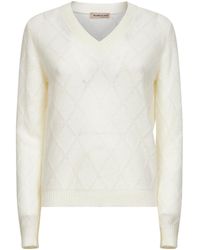 Blanca Vita - Openwork Diamond-Stitch Knit Cashmere Sweater - Lyst