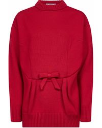 Prada - Virgin Wool Bow Sweater - Lyst