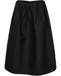 TOTEME - Wool And Silk Gathered Midi Skirt - Lyst