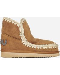 Mou - Eskimo Logo Suede And Shearling Ankle Boots - Lyst