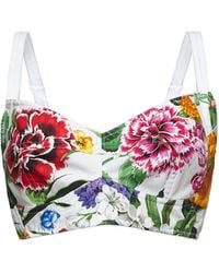 Dolce & Gabbana - Floral Print Stretch Bralette Top - Lyst