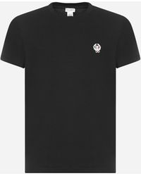 Dolce & Gabbana Tricolor Logo Stretch Cotton T-shirt - Black