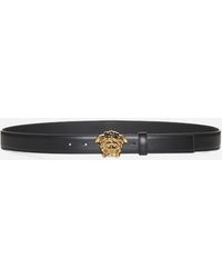 Versace - Medusa Buckle Leather Belt - Lyst