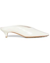 Bottega Veneta - Alabaster Shiny Leather Vesta Mule Pumps - Lyst