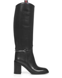 Gucci - Smooth Leather Boots With Slim Horsebit - Lyst