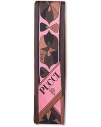 PUCCI - And Coral Onda And Nawaho-Prints Silk Twill Bandeau Scarf - Lyst