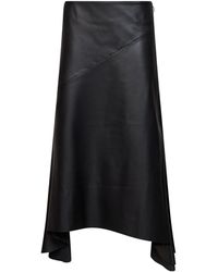 Mugler - Nappa Leather Asymmetric Skirt - Lyst