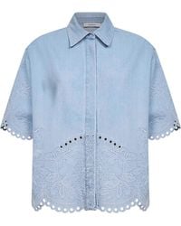 Zimmermann - Ice Storm Embroidered Denim Daylight Shirt - Lyst