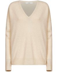 Co. - Wheat Cashmere Knit V-Neck Sweater - Lyst