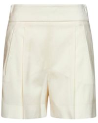 Max Mara - Ivory Lightweight Wool Canvas Mxmpittura Shorts - Lyst