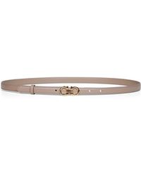 Ferragamo - Warm Taupe Calf Leather Gancini Belt - Lyst