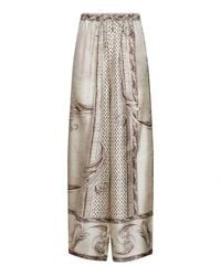 Max Mara - Printed Silk Twill Mxmrive Fluid Trousers - Lyst