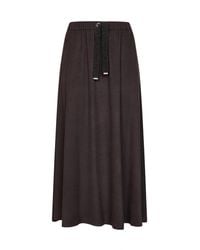 Herno Resort - Dark Chocolate Cashmere-Feel Flannel Resort Long Skirt - Lyst