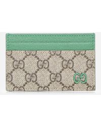 Gucci - GG Fabric And Leather Card Case - Lyst