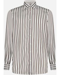 Lardini - Pinstriped Silk Shirt - Lyst