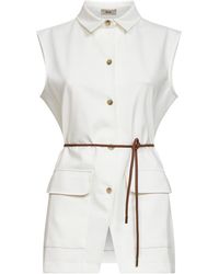 Herno - Natural Rome Stitch Cotton Blend Jersey Belted Vest - Lyst