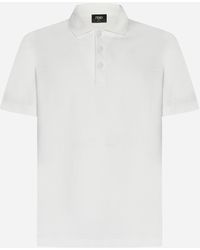 Fendi - Ff Pique Cotton Polo Shirt - Lyst