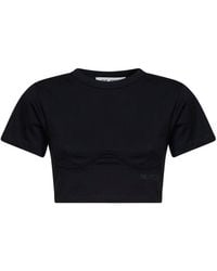 The Attico - Cotton Jersey Cropped T-Shirt - Lyst