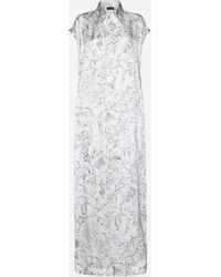 Fabiana Filippi - Print Silk Long Dress - Lyst