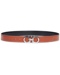 Ferragamo - Two-Tone Gancini Reversible Belt - Lyst
