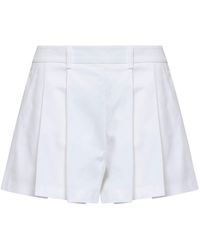Blanca Vita - Stretch Cotton Seltz Pleated Shorts - Lyst