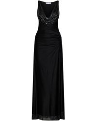 Rabanne - Viscose Jersey And Mesh Long Dress - Lyst