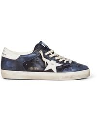 Golden Goose - Dark Suede And Nappa Leather Super-Star Sneakers - Lyst