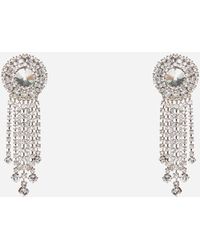 Alessandra Rich - Crystal Fringed Round Earrings - Lyst
