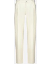Dolce & Gabbana - Linen, Cotton And Silk Trousers - Lyst