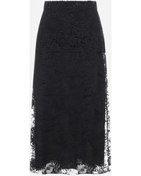 Prada Gonna midi in pizzo - Nero