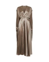 Co. - Sesame Silk Charmeuse Caped Back Dress - Lyst