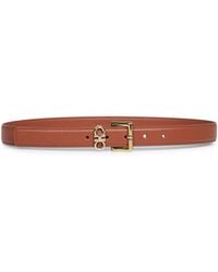 Ferragamo - New Cognac Smooth Leather Double Gancini Belt <Br - Lyst