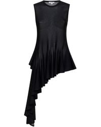Alaïa - Viscose Knit Asymmetric Godet Top - Lyst