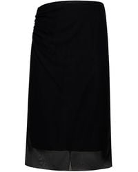 Prada Abbigliamento - Tulle Midi Skirt - Lyst