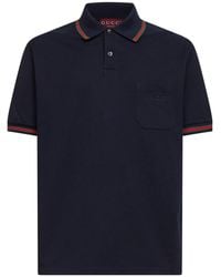 Gucci GG Stretch Cotton Polo in Red for Men | Lyst