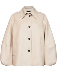 Harris Wharf London - Almond Felted Wool Puff Sleeves Jacket - Lyst