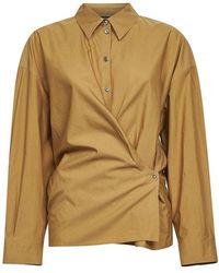 Lemaire - Cumin Washed Cotton And Silk Twisted Shirt - Lyst