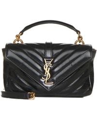 Saint Laurent - College Mini Quilted Leather Bag - Lyst